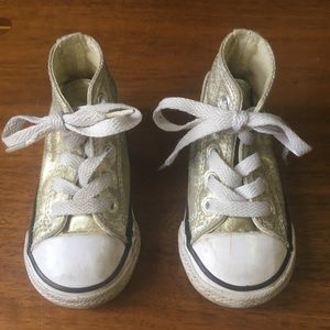 Converse hi tops in gold